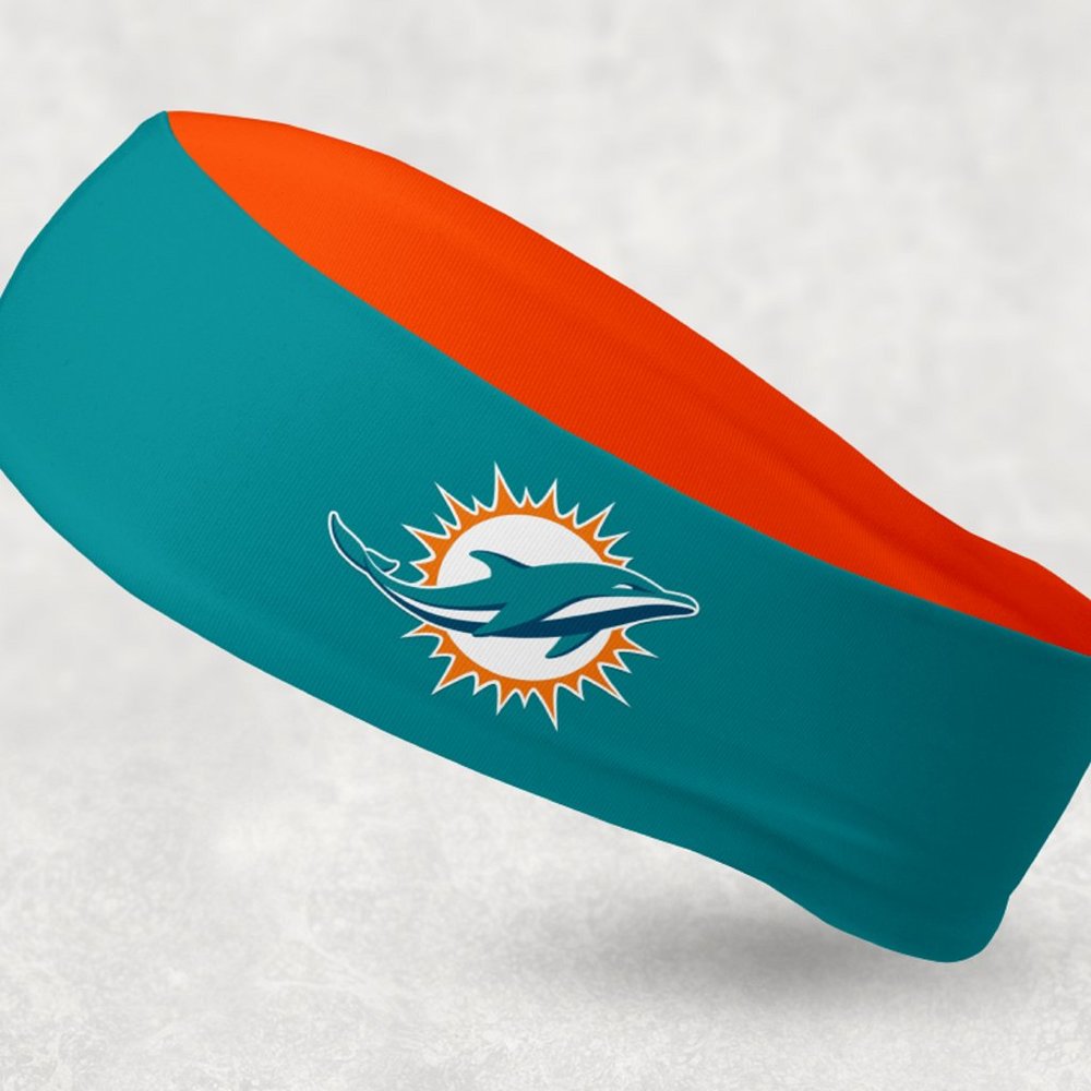 2 Pack - NEW - Reversible Miami Dolphins Headband